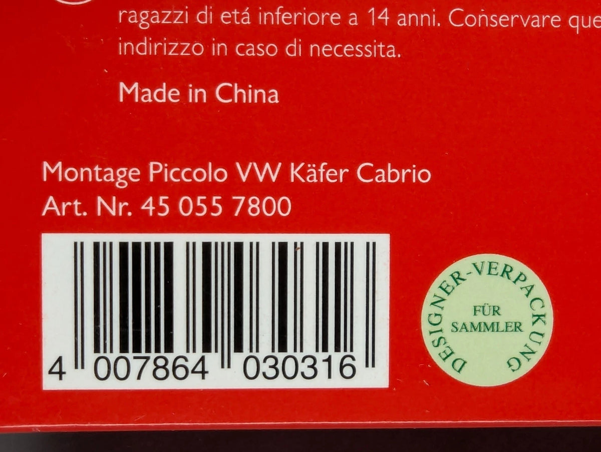 Modellautos 1:90 Schuco Montage Piccolo Volkswagen VW Käfer Cabrio mit OVP