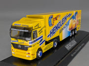 Lkw Modell 1:87 Herpa Mercedes Benz Actros Euro-KK-SZ Henglein mit Vitrine