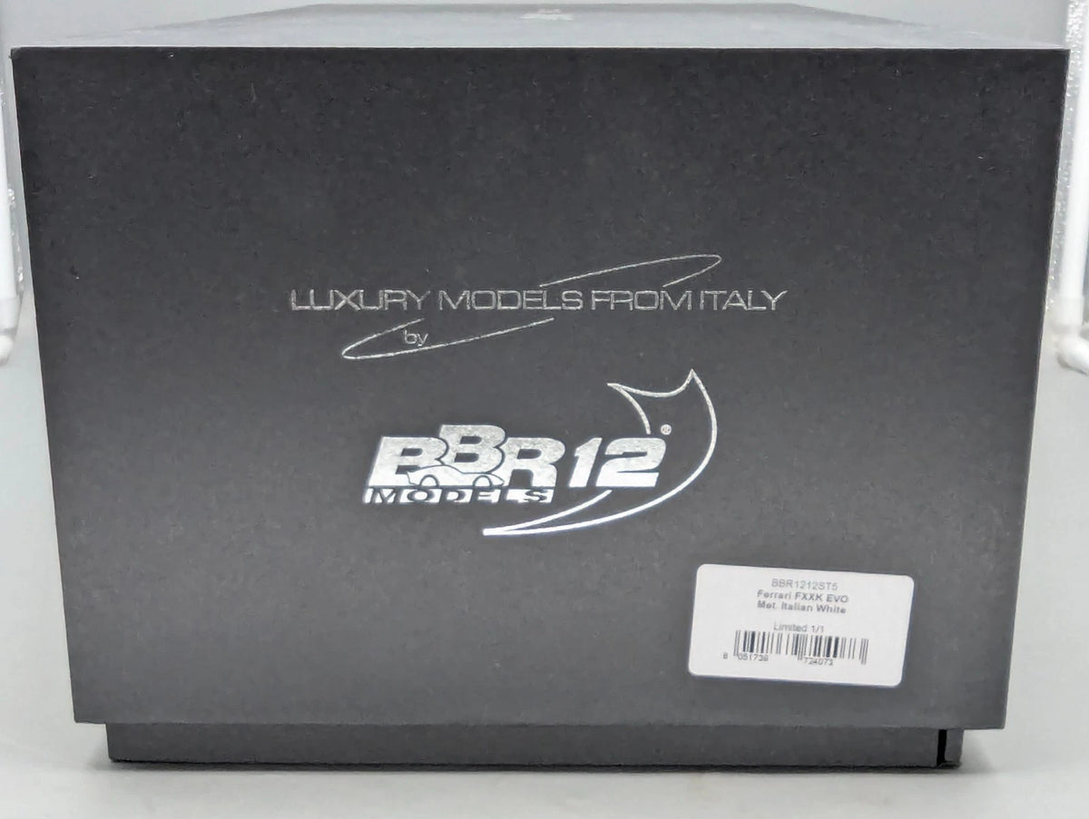Modellautos 1:12 BBR Ferrari FXX-K EVO Met Italian White Ltd 01/01 Vitrine OVP
