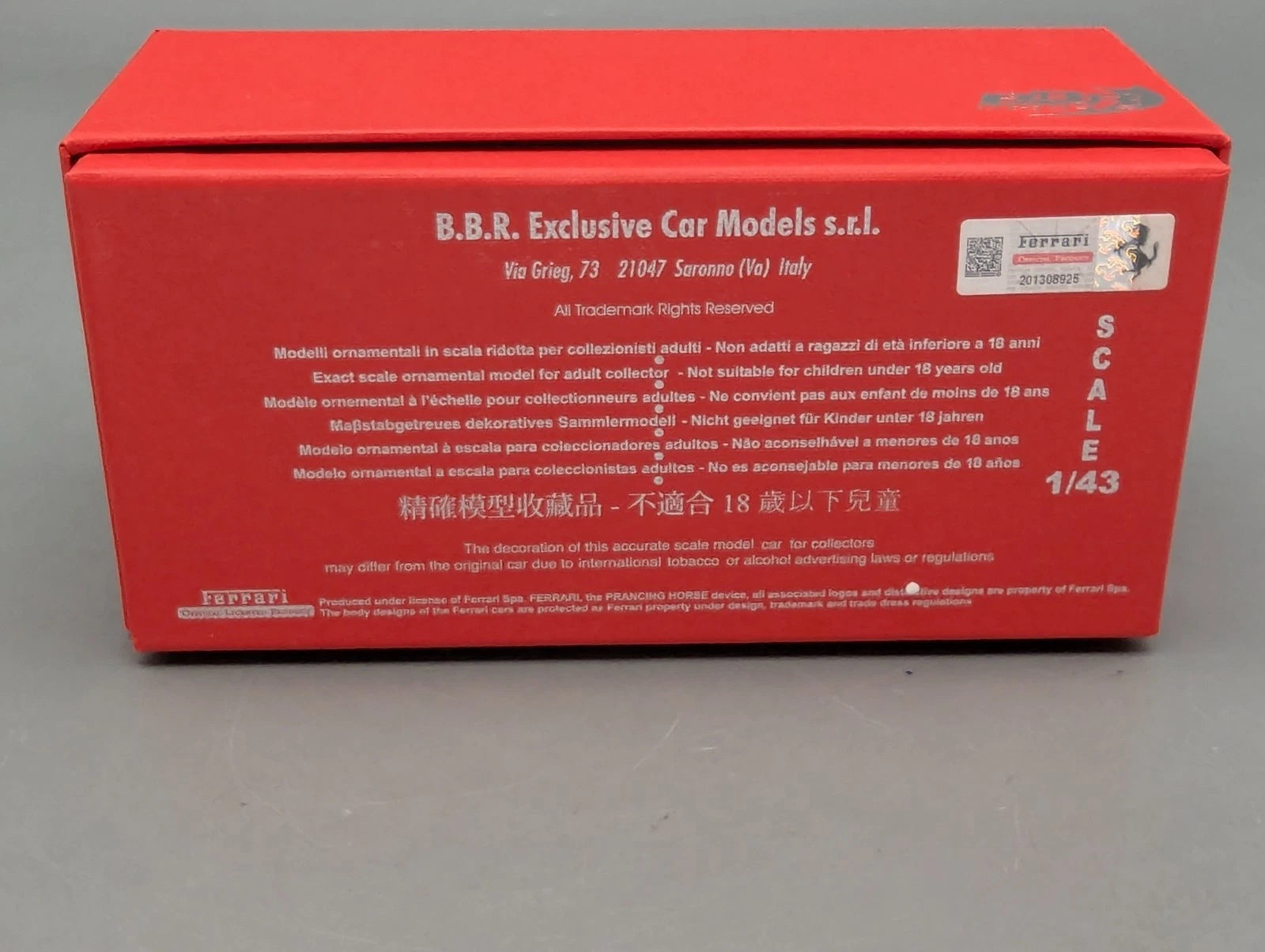 Modellautos 1:43 BBR Deluxe Calsito Ferrari FXX-K Grigio Titanio Ltd 01/20 OVP