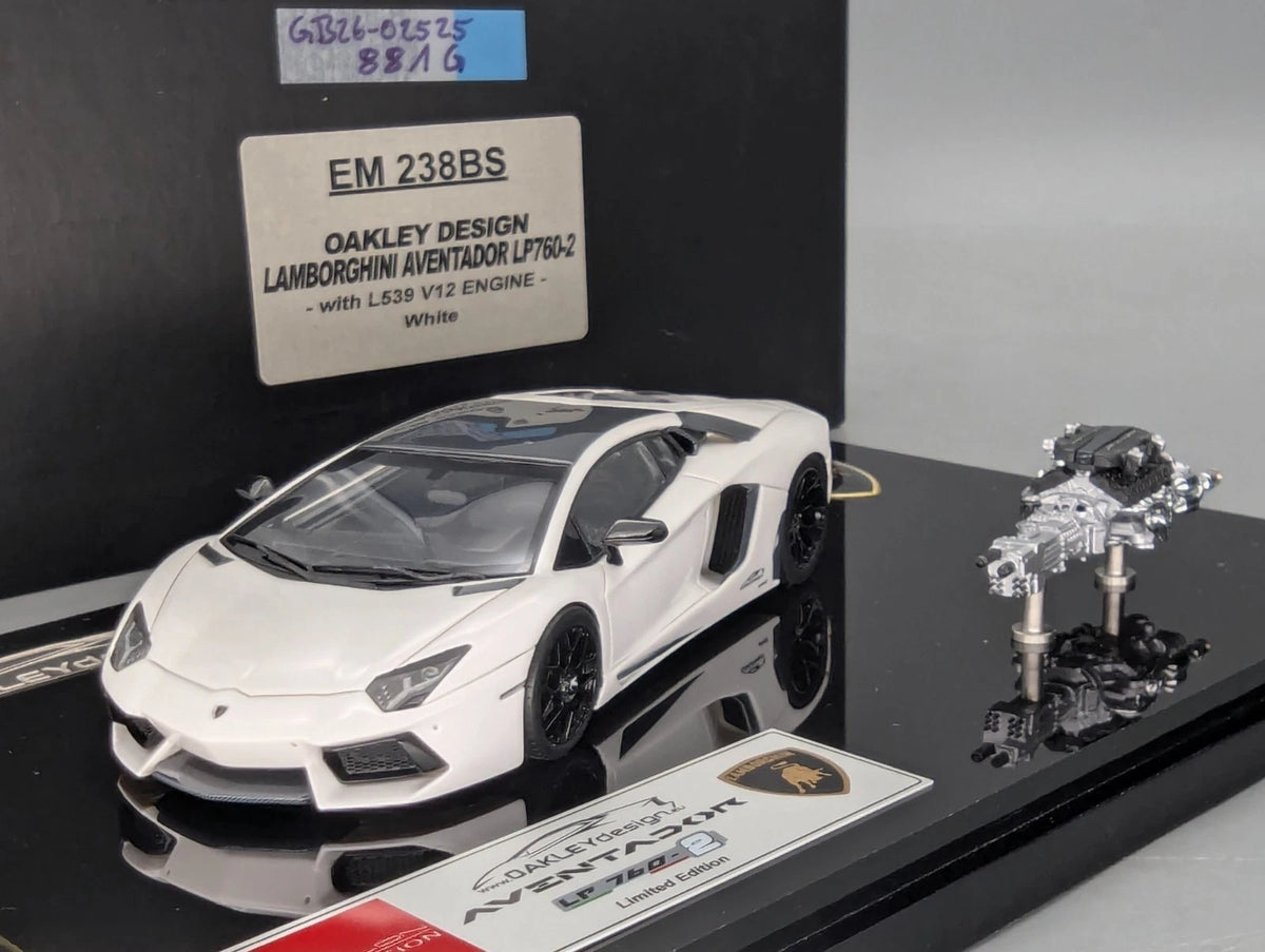 Eidolon Make Up 1:43 Lamborghini Aventador LP760-2 Engine Set Oakley Weiß OVP