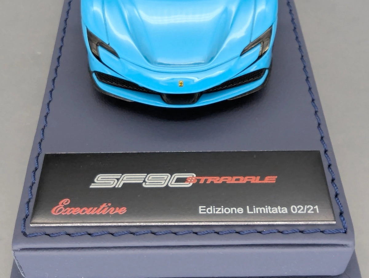 Modellautos 1:43 BBR Executive Calsito Ferrari SF90 Stradale Blue Ltd 02/21 OVP