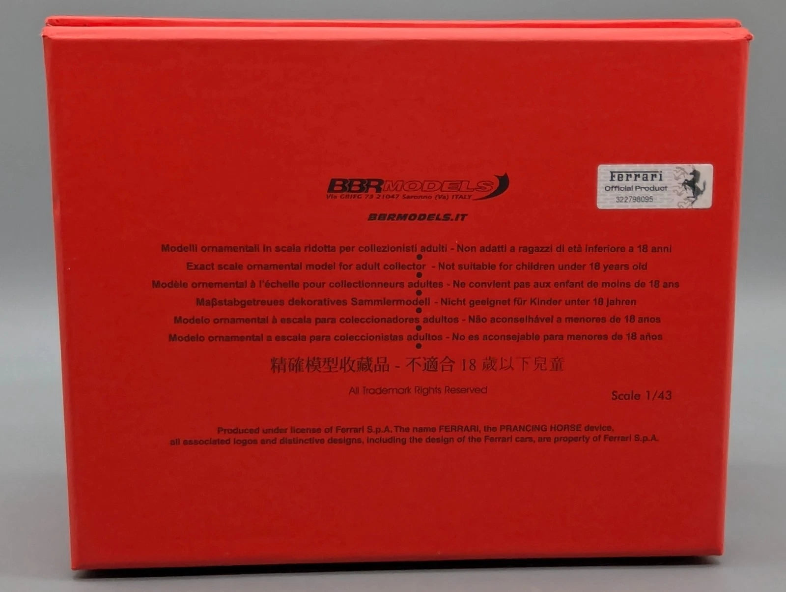Modellautos 1:43 BBR Ferrari 330 GTS Gooding Auction Scottsdale Ltd 01/03 OVP
