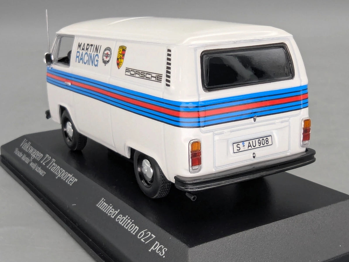 Modellautos 1:43 Minichamps Volkswagen VW T2 Transporter '72 Porsche Martini OVP