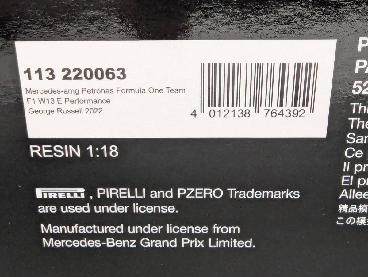 Modellautos 1:18 Minichamps Mercedes AMG F1 W13 E Performance #63 G. Russell OVP