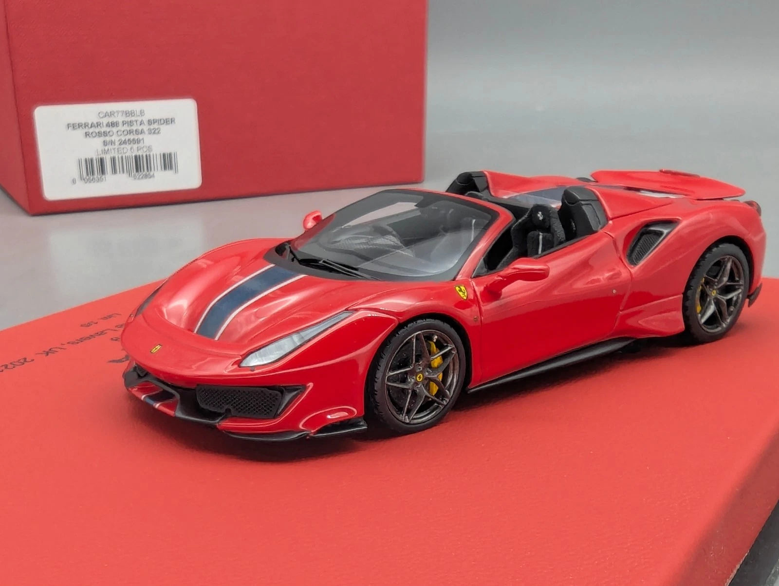 Modellautos 1:43 BBR Ferrari 488 Pista Spider RHD 2019 Limitiert 01/05 OVP