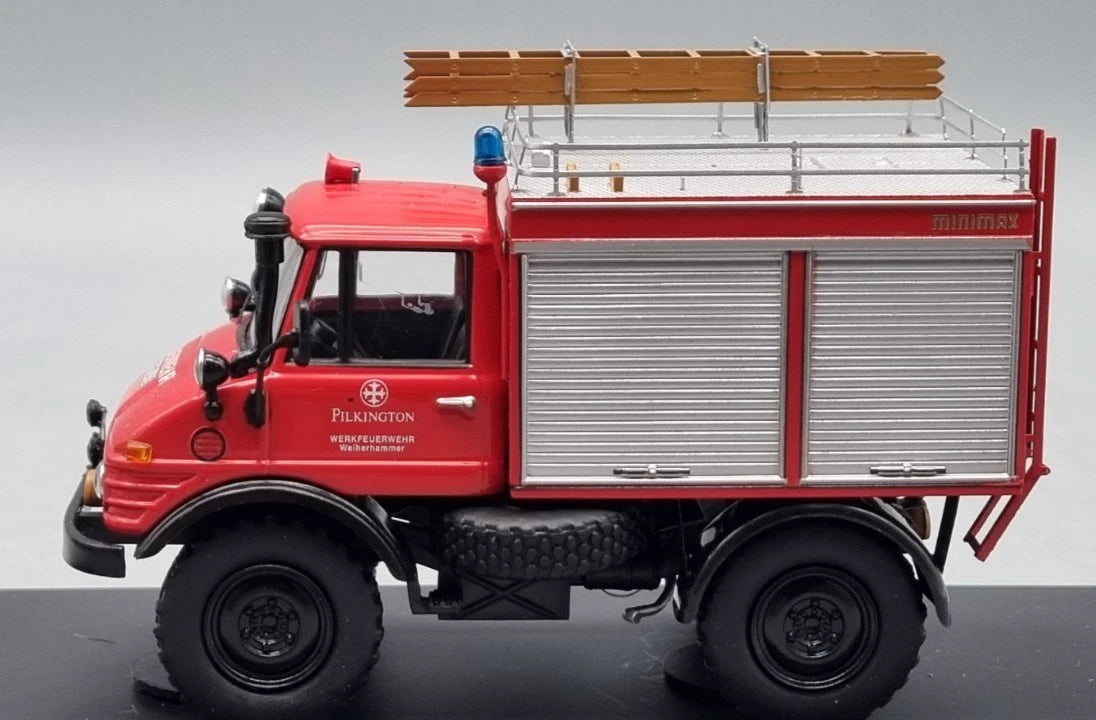 LKW Modelle 1:43 Schuco 03157 Mercedes-Benz Unimog 406 Feuerwehr Pilkington OVP