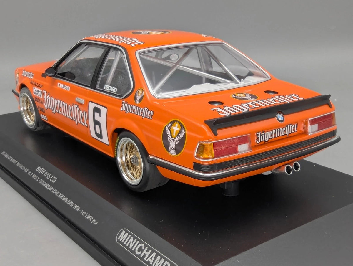 Modellautos 1:18 Minichamps BMW 635 CSi DPM Zolder 1984 #6 H. J. Stuck mit OVP