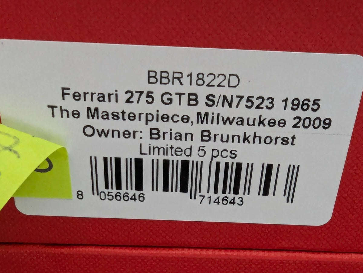 Modellautos 1:18 BBR Ferrari 275 GTB 1965, S/N 7523 Version 2009 Ltd 01/05 OVP