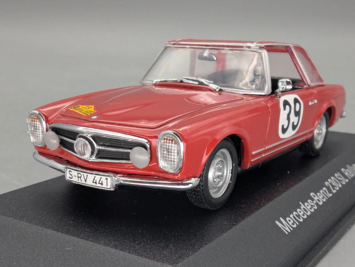 Modellautos 1:43 Minichamps Mercedes Benz 230 SL Rallye #39 Rot Dealer OVP
