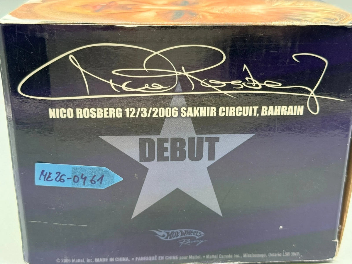 Modellautos 1:18 Hot Wheels Racing Nico Rosberg 2006 Sakhir Circuit Bahrain +OVP