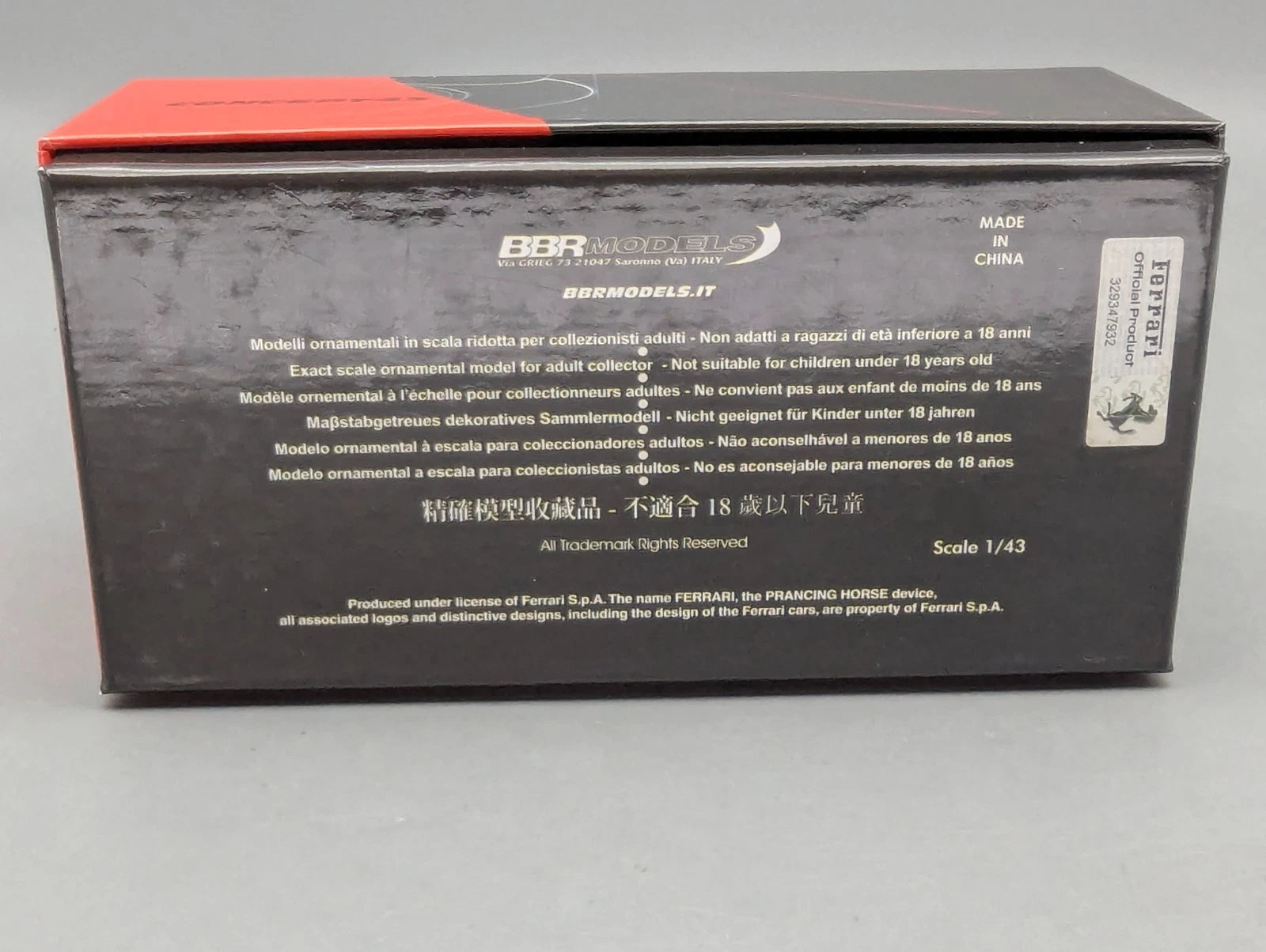 Modellautos 1:43 BBR Concept43 Ferrari 296 GTB Rosso Corsa 322 Ltd 53/96 mit OVP