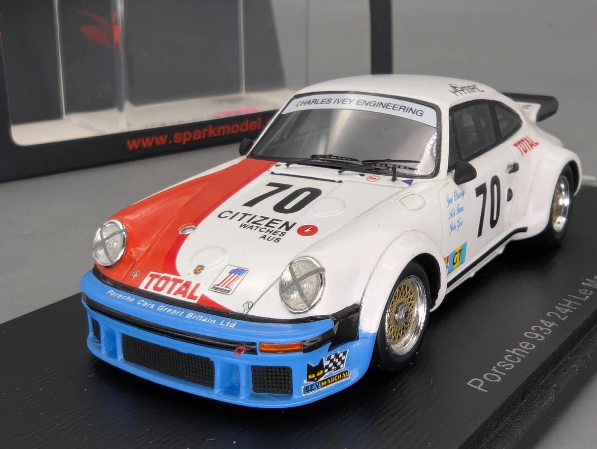 Modellautos 1:43 Spark S9822 Porsche 934 24h Le Mans 1976 #70 OVP
