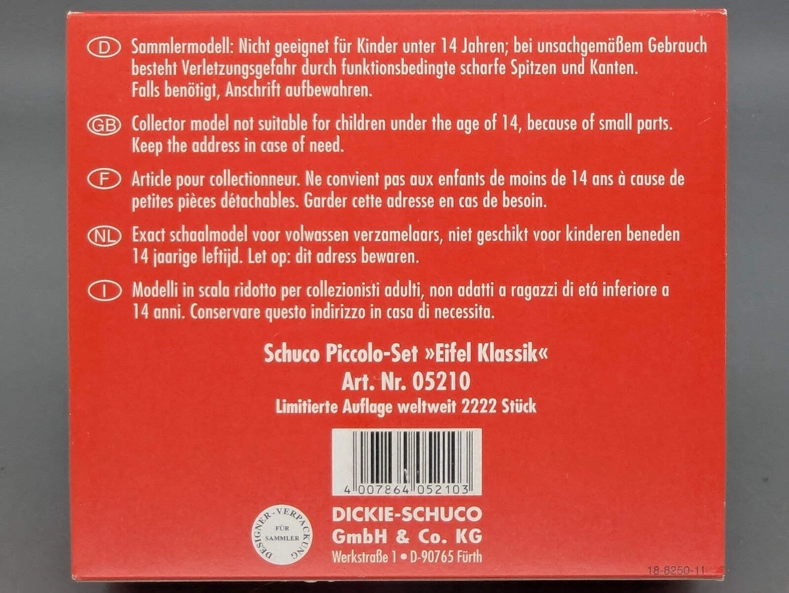 Modellautos 1:90 Schuco Piccolo-Set Eifel Klassik 4-teilig  OVP