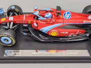 Modellautos 1:18 Bburago Ferrari SF24 Miami 2024 #16 C. Leclerc mit Vitrine OVP