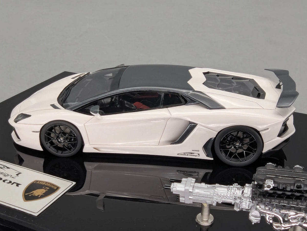Eidolon Make Up 1:43 Lamborghini Aventador LP760-2 Engine Set Oakley Weiß OVP