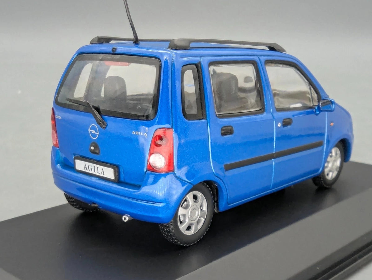 Modellautos 1:43 Minichamps Opel Agila Blau Metallic mit Dealer OVP