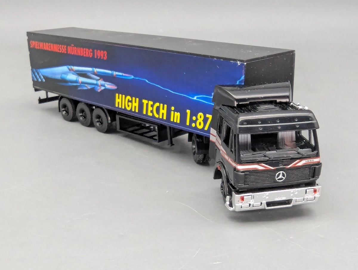 Lkw Modell 1:87 B&S Mercedes-Benz 1850 mit Kofferauflieger Nürnberg 1993 mit OVP