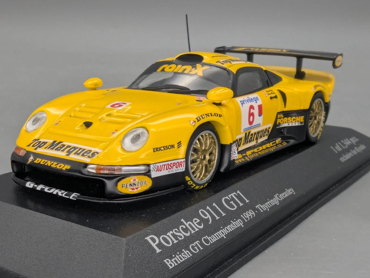 Modellautos 1:43 Minichamps Porsche 911 GT1 British GTC 1999 #6 mit OVP