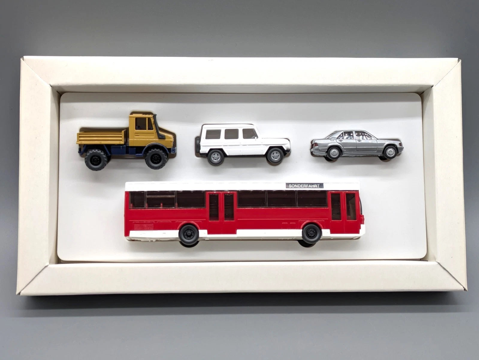 Modellautos HO 1:87 Wiking Mercedes-Benz 4 Modelle Werbeset mit OVP