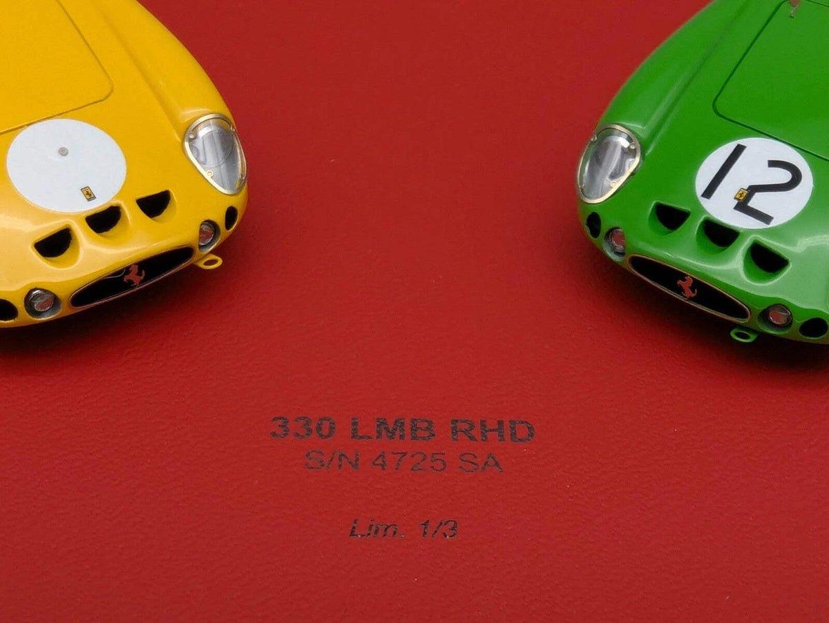 Modellautos 1:43 BBR Ferrari 330 LMB RHD Ltd 01/03 2-tlg Set mit Vitrine und OVP