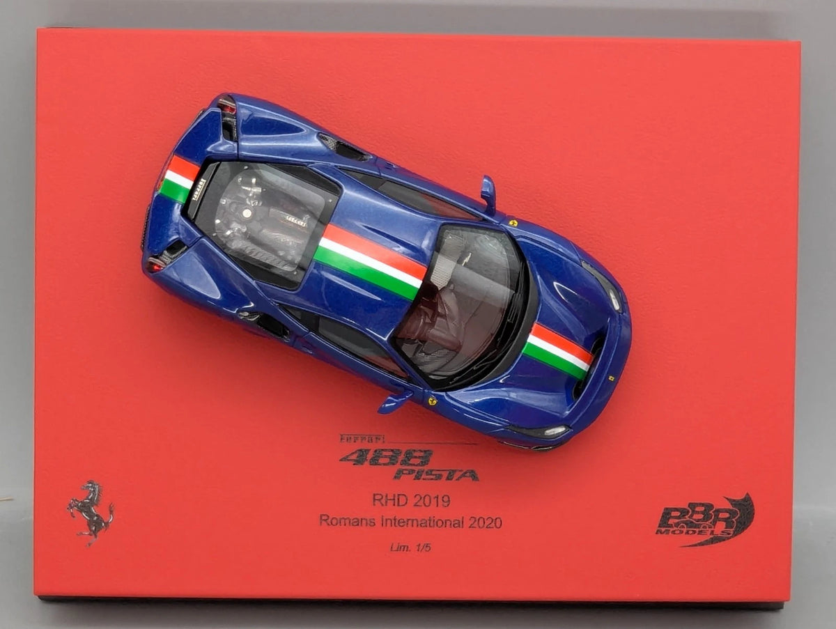 Modellautos 1:43 BBR Ferrari 488 Pista RHD Blu TdF 2019 Romans 2020 Ltd 1/5 OVP