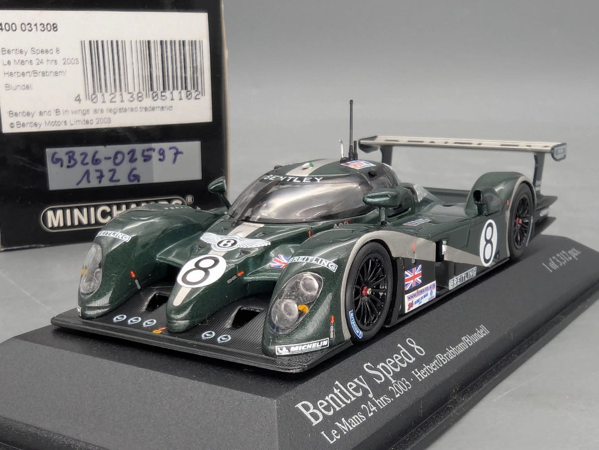 Modellautos 1:43 Minichamps Bentley Speed 8 24h Le Mans 2003 #8 mit OVP