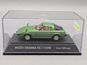 Modellautos 1:43 MMP Mazda Savanna RX-7 1978 Grün Metallic mit Vitrine