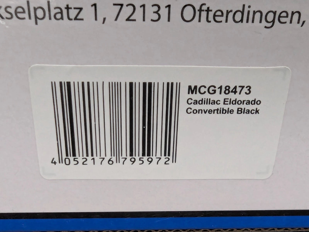 Modellautos 1:18 MCG Modelcar Group 18473 Cadillac Eldorado Convertible Blk OVP