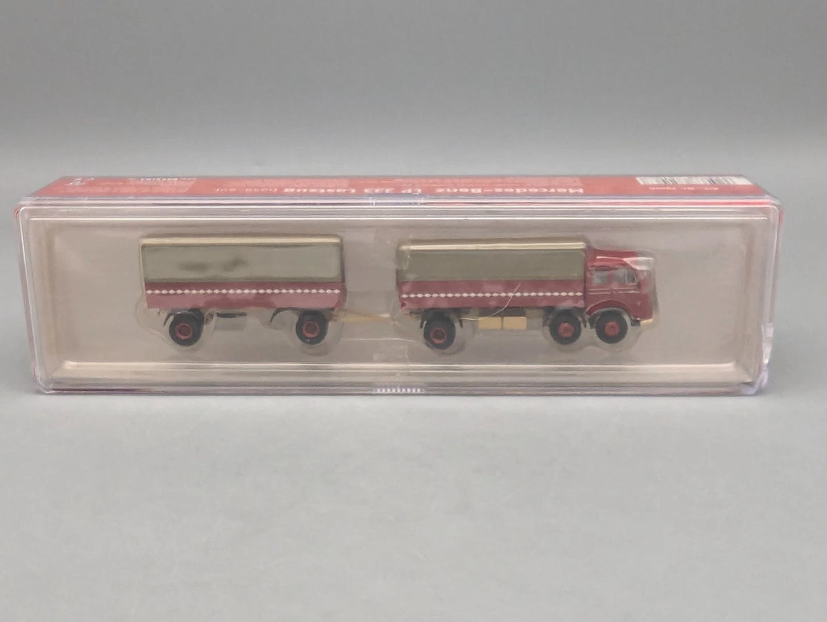 Lkw Modell H0 1:87 Brekina Mercedes Benz LP 333 Lastzug mit Anhänger OVP