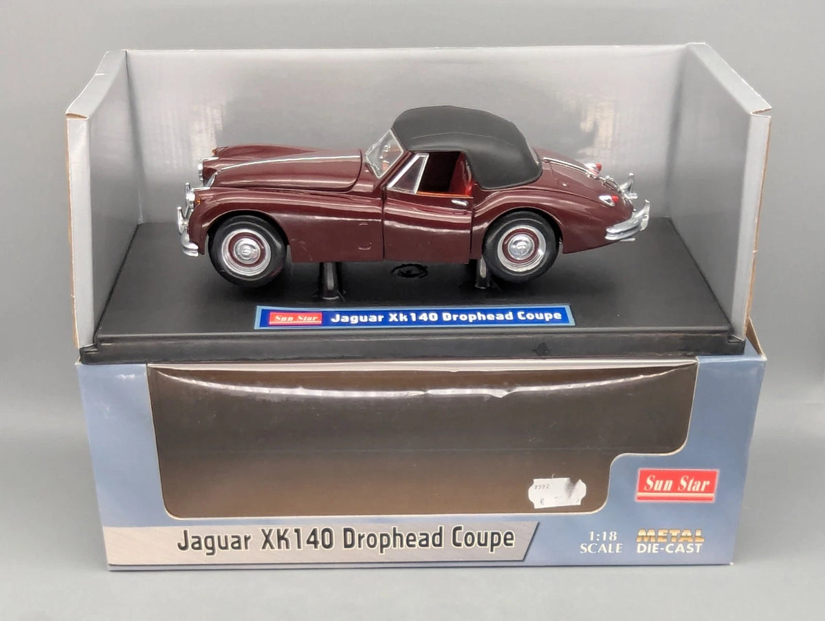 Modellautos 1:18 Sun Star Jaguar XK140 Drophead Coupe Dunkel Rot mit OVP