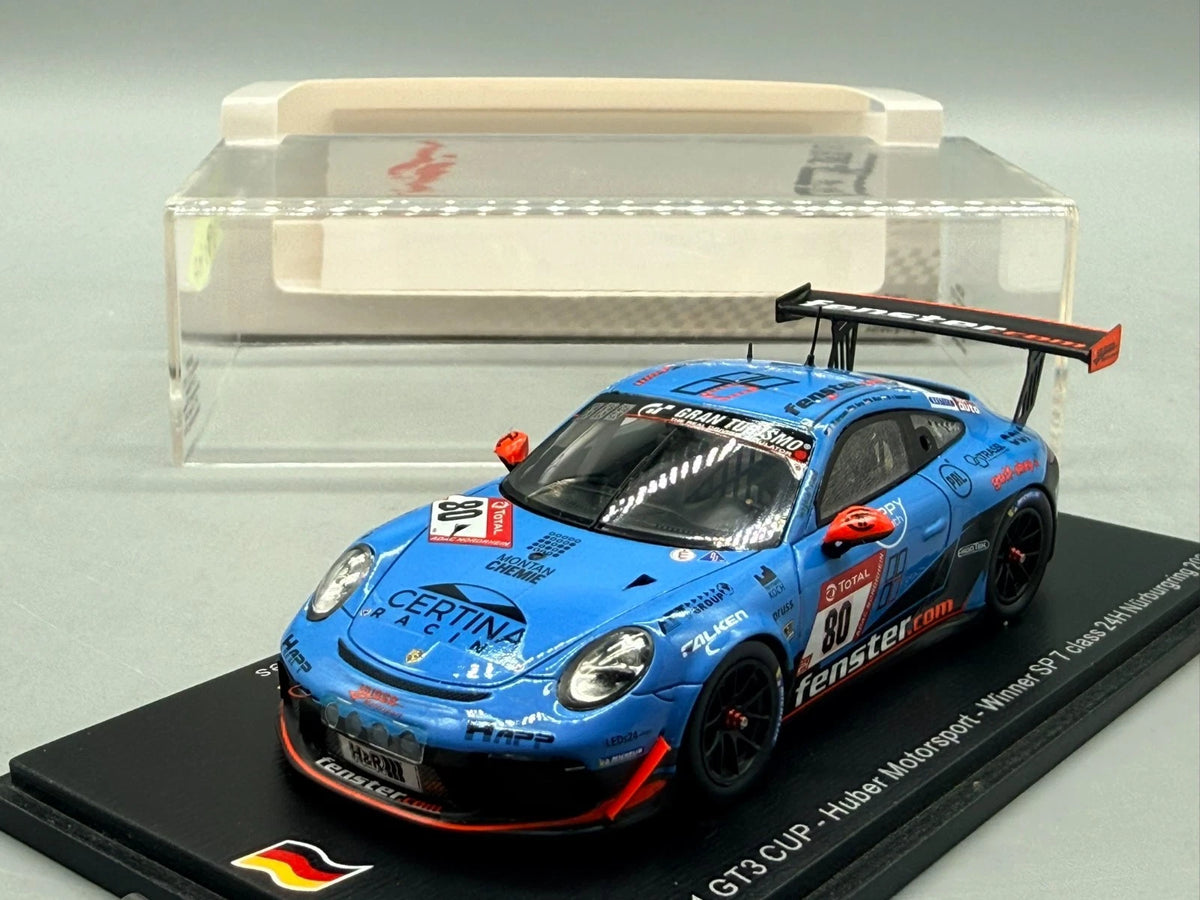 Modellautos 1:43 Spark Porsche 911 GT3 Cup Winner SP7 class 24H Nürburgring +OVP