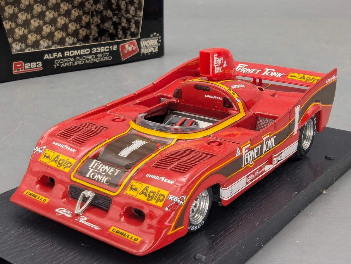Modellautos 1:43 Brumm Alfa Romeo 33SC 12 Coppa Florio 1977 #1 Merzario mit OVP