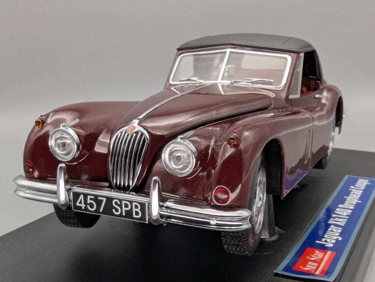 Modellautos 1:18 Sun Star Jaguar XK140 Drophead Coupe Dunkel Rot mit OVP