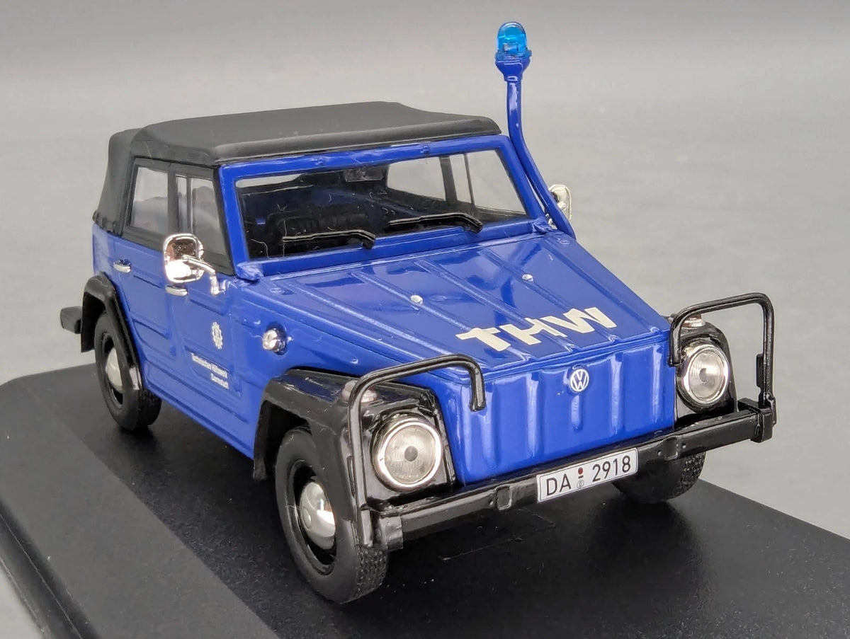 Modellautos 1:43 Minichamps Volkswagen VW 181 THW 1969 Blau mit OVP