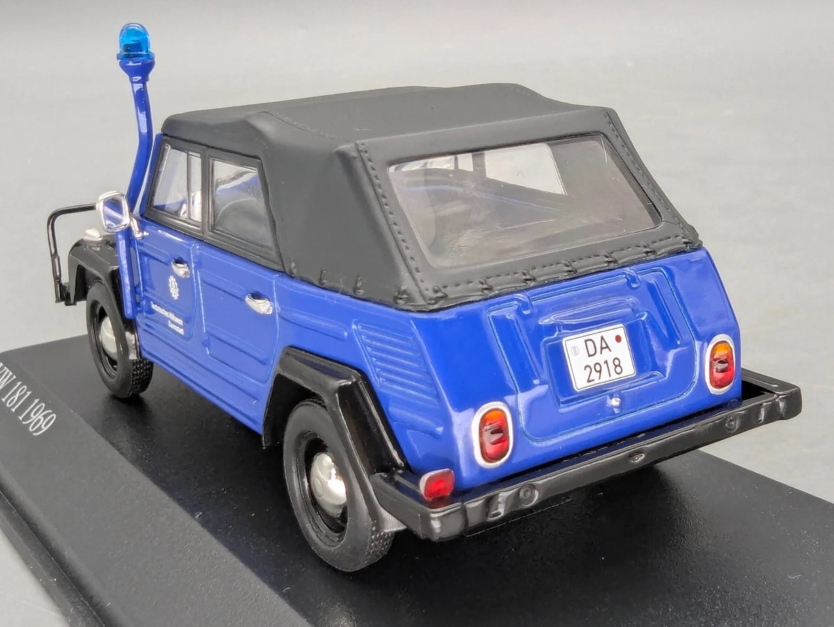 Modellautos 1:43 Minichamps Volkswagen VW 181 THW 1969 Blau mit OVP