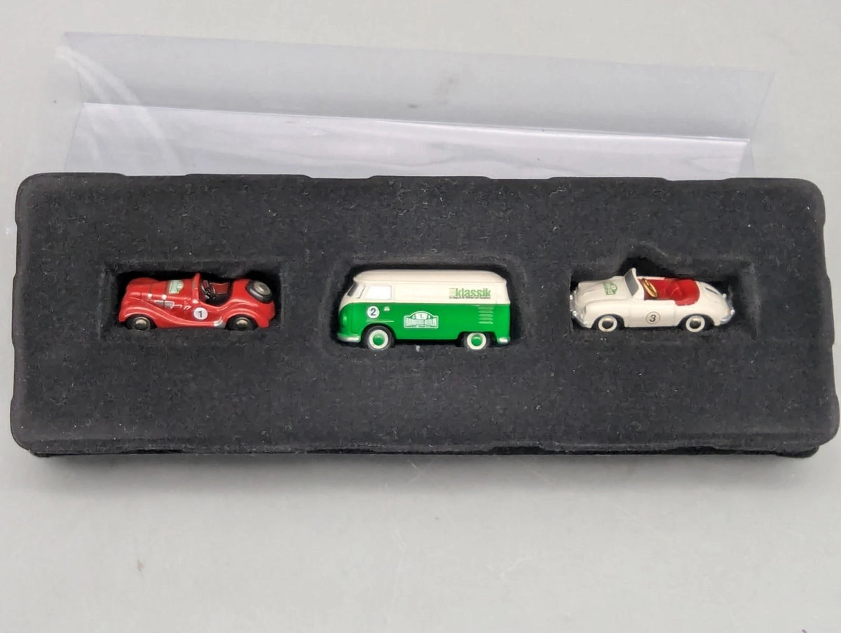 Modellautos 1:90 Schuco Piccolo-Set Oldtimer Rallye im Norden Hamburg Berlin OVP