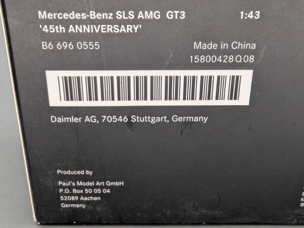 Modellautos 1:43 Minichamps Mercedes SLS AMG GT3 45th Anniversary mit Dealer OVP