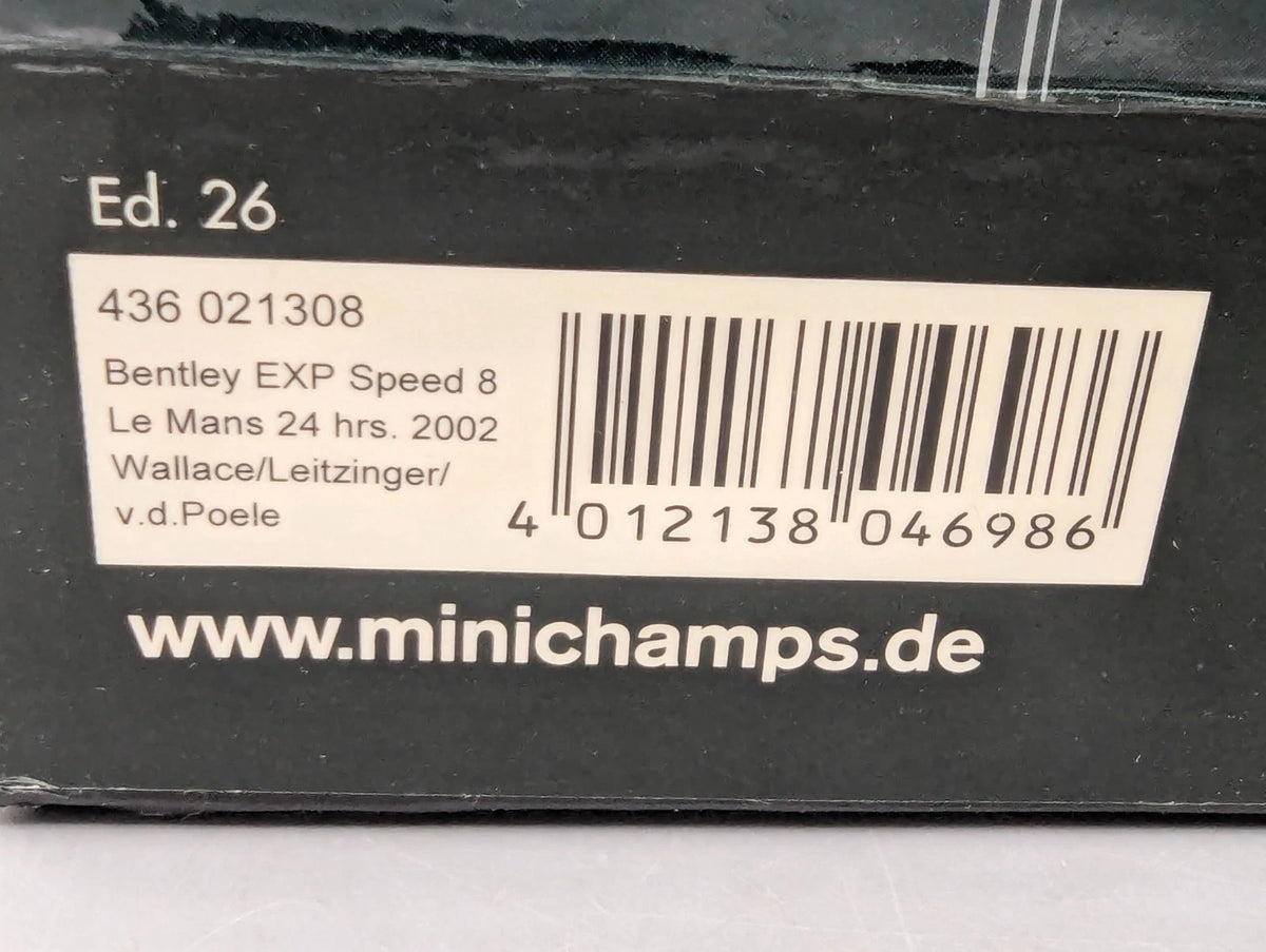 Modellautos 1:43 Minichamps Bentley EXP Speed 8 24h Le Mans 2002 #8 mit OVP