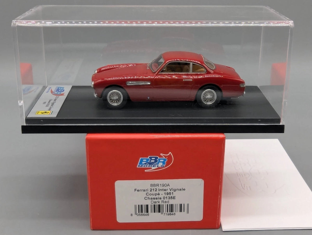 Modellautos 1:43 BBR Ferrari 212 Inter Vignale Coupe 1951 Dark Red #0135E in OVP