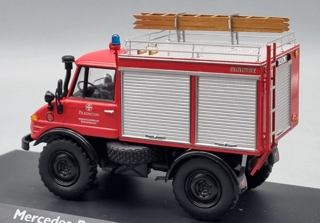 LKW Modelle 1:43 Schuco 03157 Mercedes-Benz Unimog 406 Feuerwehr Pilkington OVP
