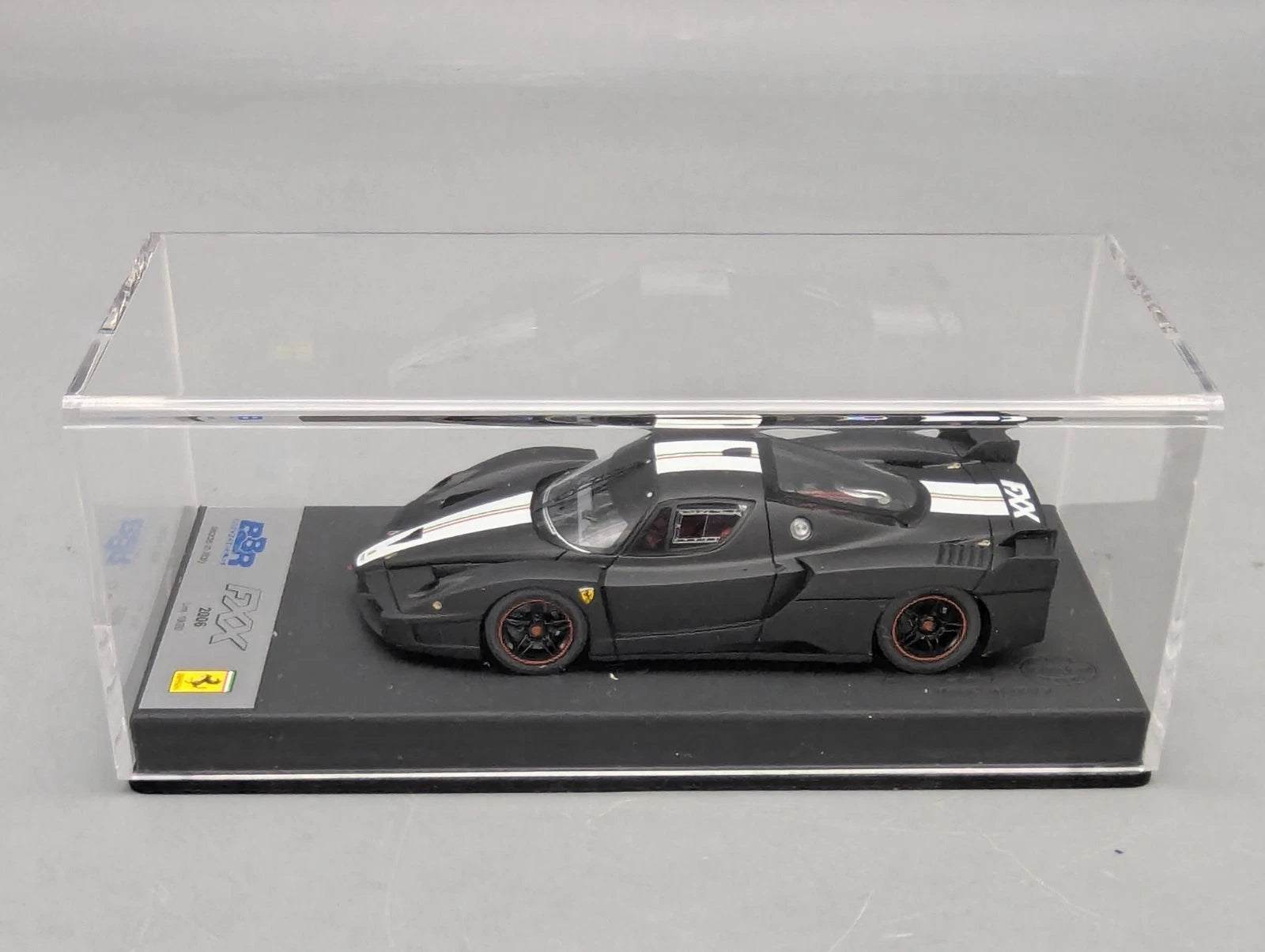 Modellautos 1:43 BBR Ferrari FXX  2006 Black Matt Ltd 19/20 mit Vitrine und OVP