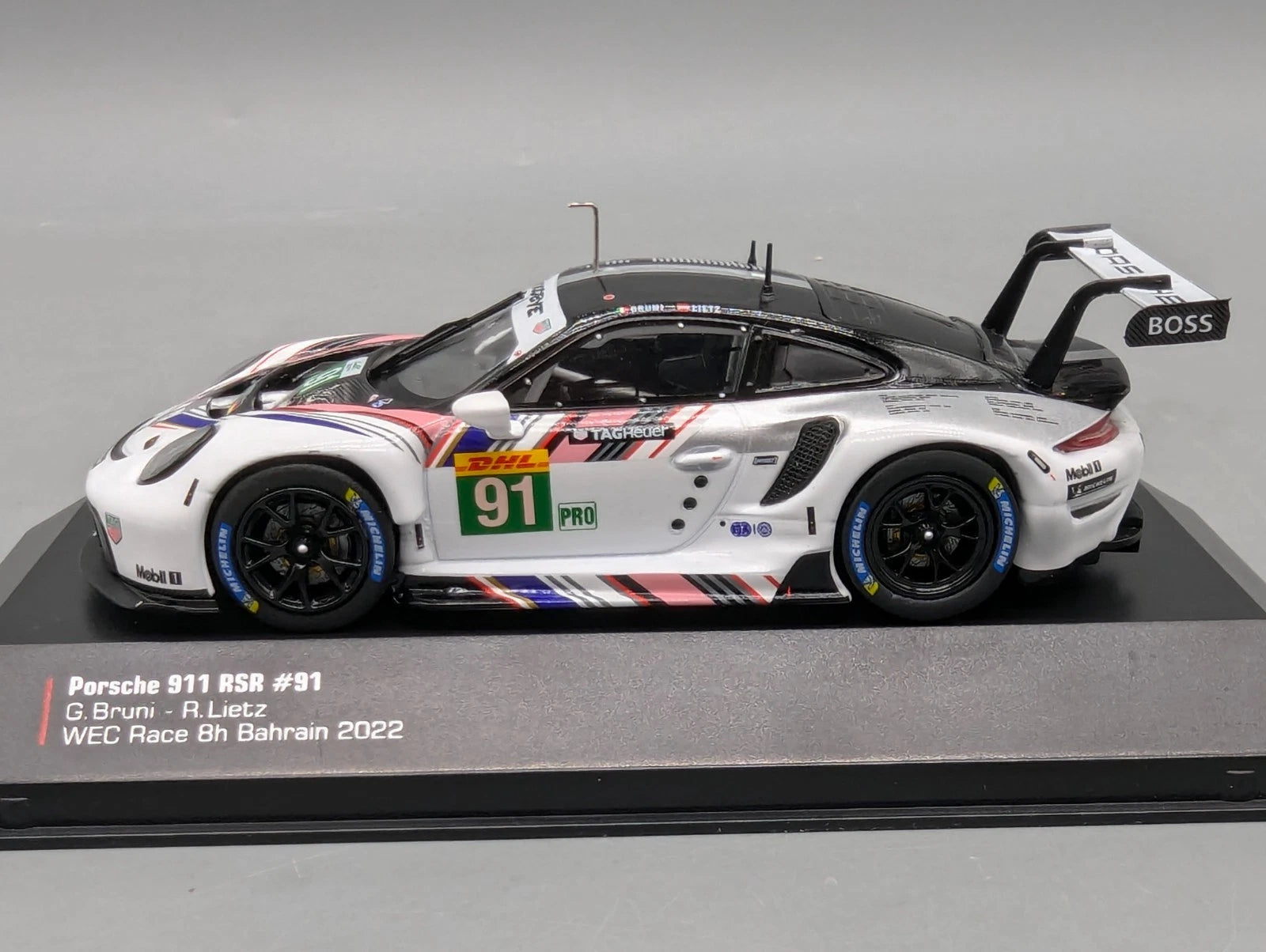 Modellautos 1:43 IXO Porsche 911 RSR WEC 8h Bahrain 2022 #91 Bruni Lietz mit OVP