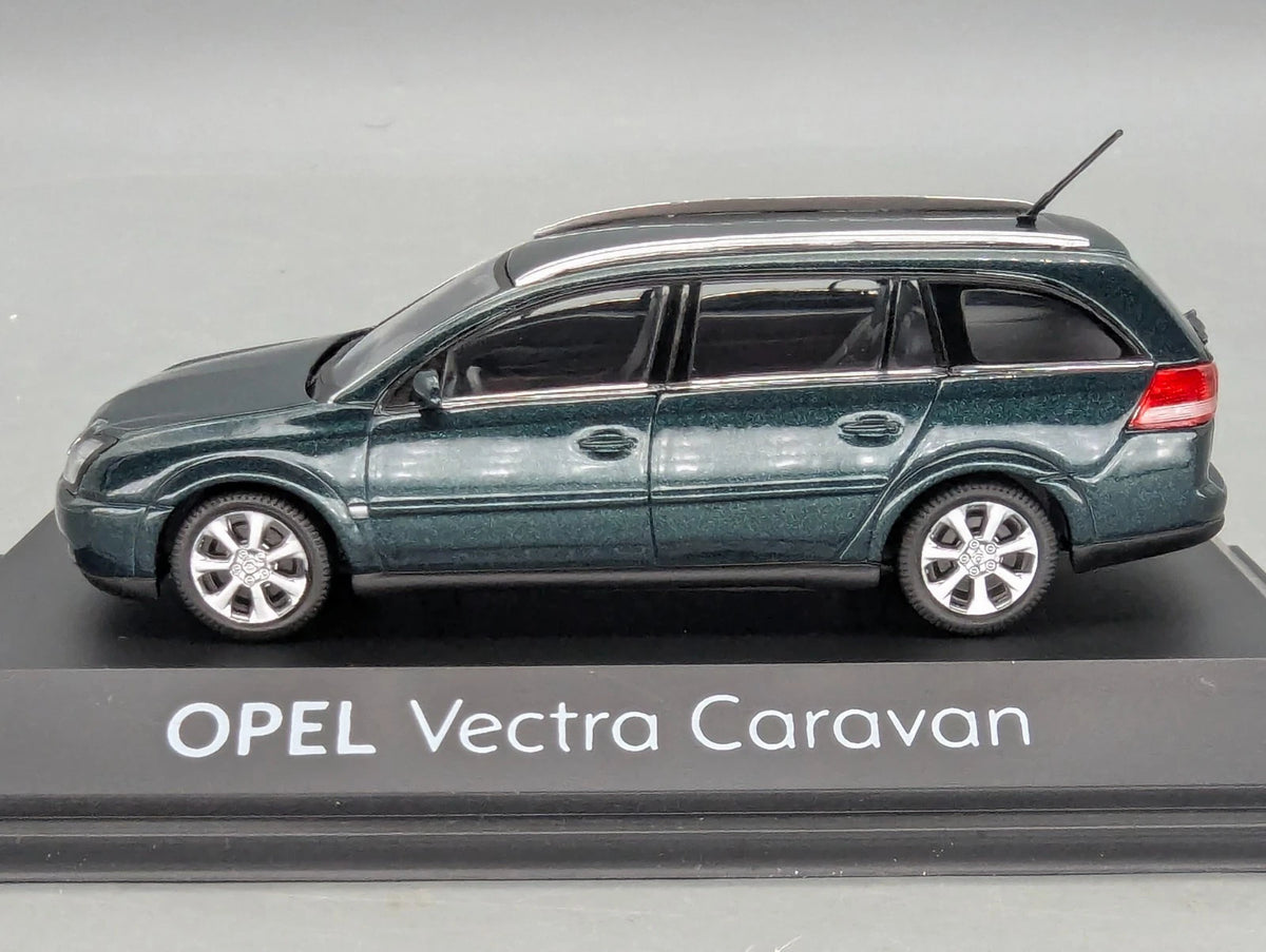 Modellautos 1:43 Schuco Opel Vectra Caravan Dunkel Grün Metallic mit Dealer OVP