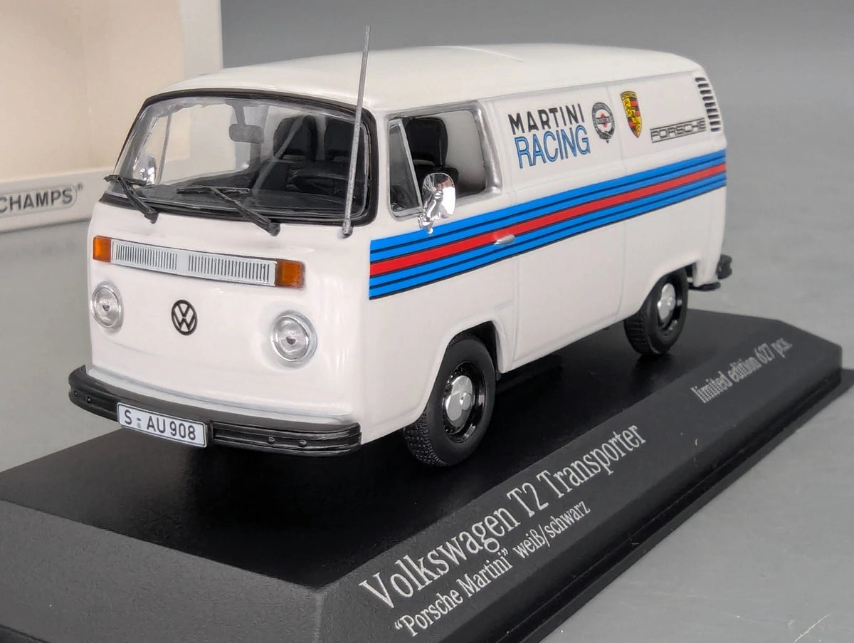 Modellautos 1:43 Minichamps Volkswagen VW T2 Transporter '72 Porsche Martini OVP