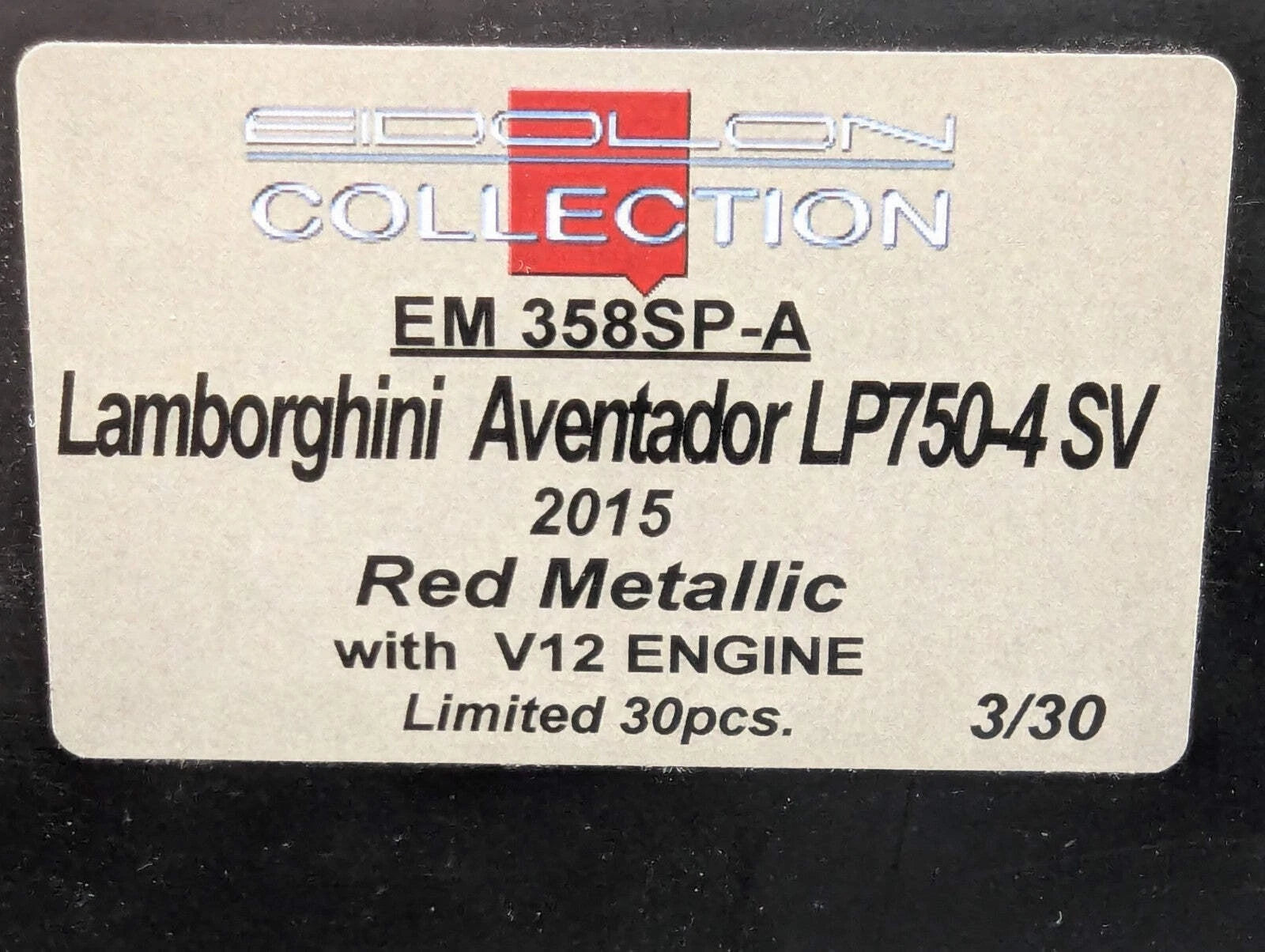 Eidolon Make Up 1:43 Lamborghini Aventador LP750-4 SV 2015 Engine Set 03/30 OVP
