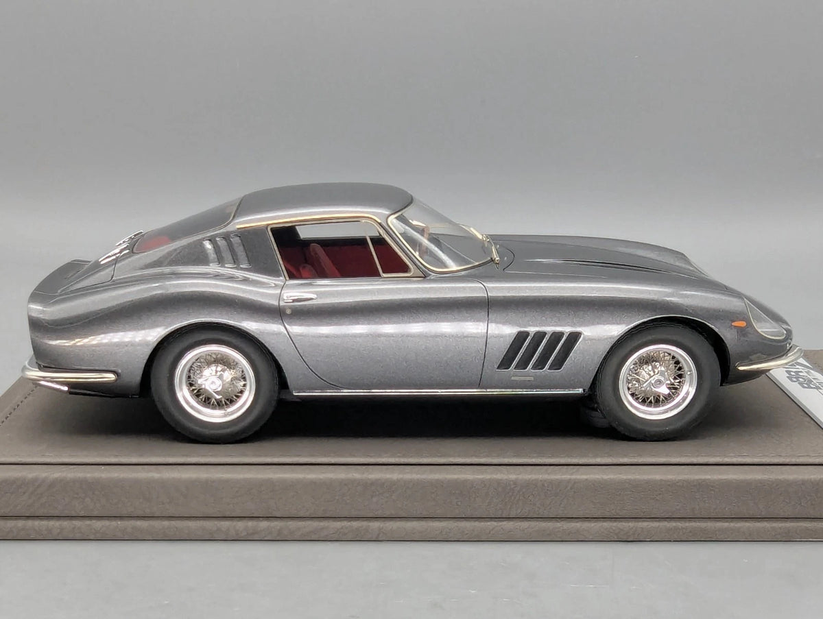 Modellautos 1:18 BBR Ferrari 275 GTB/4 1966 Grigio Met 08/36 mit Vitrine und OVP