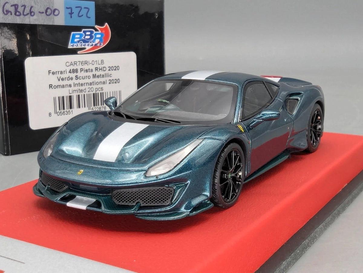 Modellautos 1:43 BBR Concept43 Ferrari 488 Pista RHD 2020 Verde SC Ltd 13/20 OVP