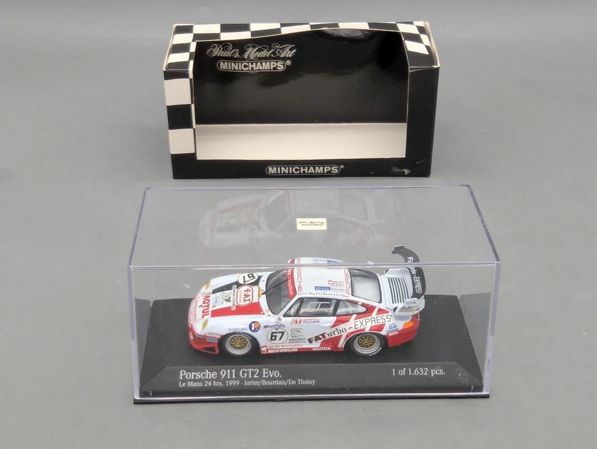 Modellautos 1:43 Minichamps Porsche 911 GT2 EVO 24h Le Mans 1999 #67 mit OVP