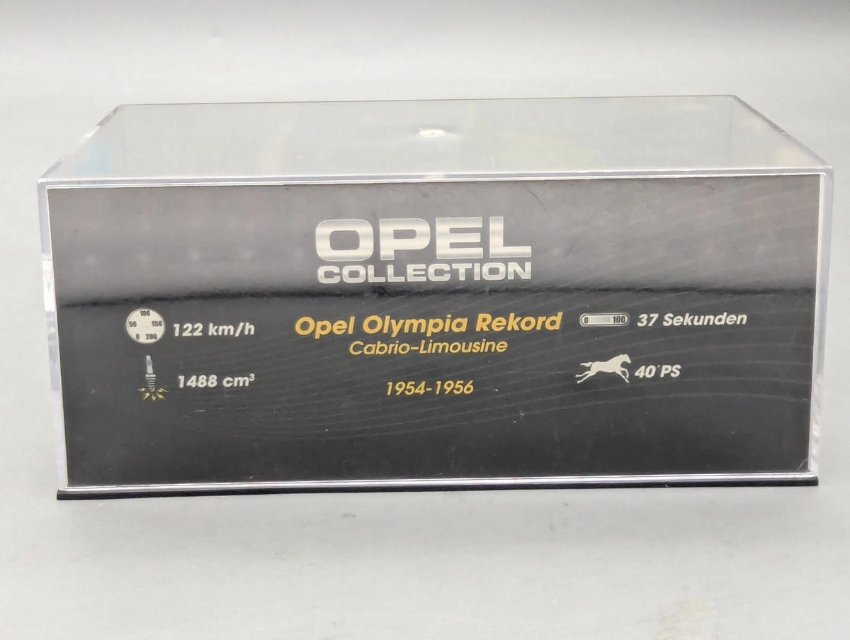 Modellautos 1:43 Ixo für Eaglemoss Opel Collection Olympia Rekord Cabrio Vitrine